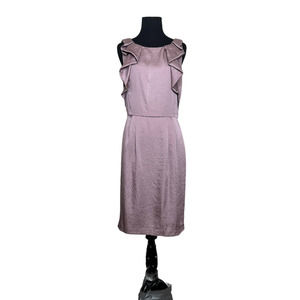 Loft Lavender Sleeveless Silky Ruffles Details Sheath Dress size 4T